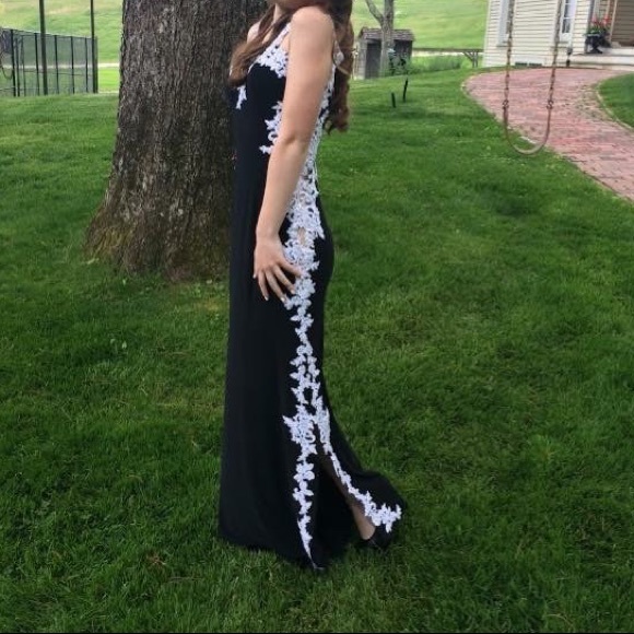 Black and White Prom Dress - Picture 3 of 5